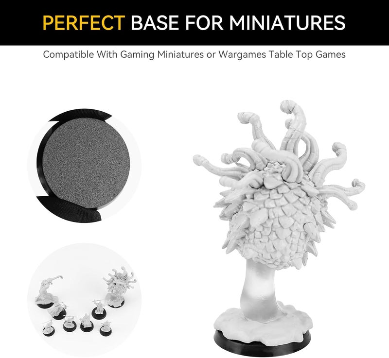FIGURESLAB Store 100PCS 25mm 28.5mm 32mm 40mm Mix Black Round Miniature Bases, Model Base for Gaming Miniatures or Wargames Table Top Games - Image 3